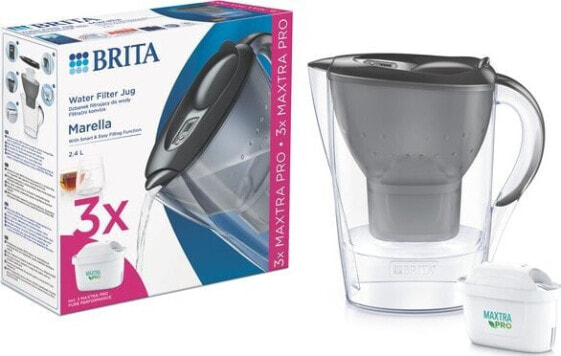 Dzbanek filtrujący Brita Marella + 3 filtry MAXTRA PRO Pure Performance grafitowy