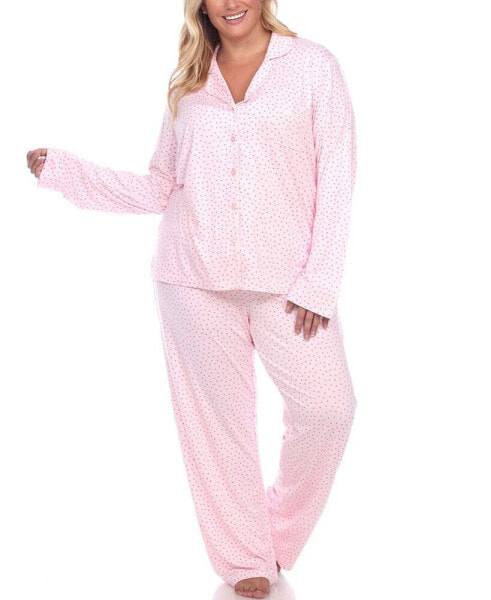 Женская пижама White Mark Womens Plus Size Pajama Set, 2 Piece