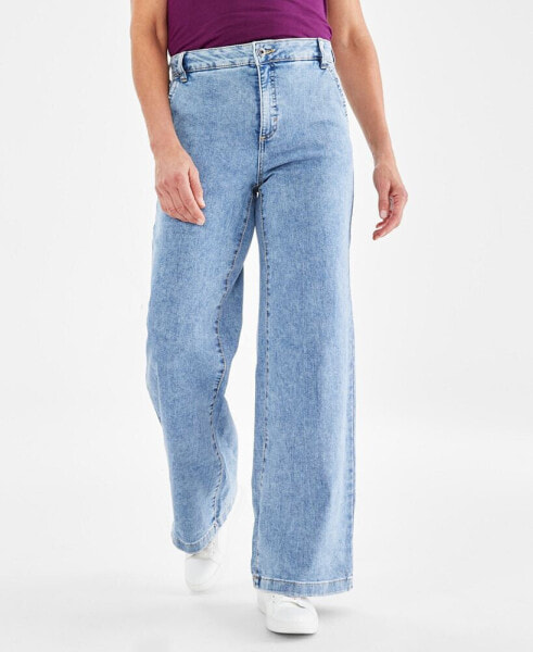 Women's High-Rise Wide-Leg Jeans, Created for Macy's