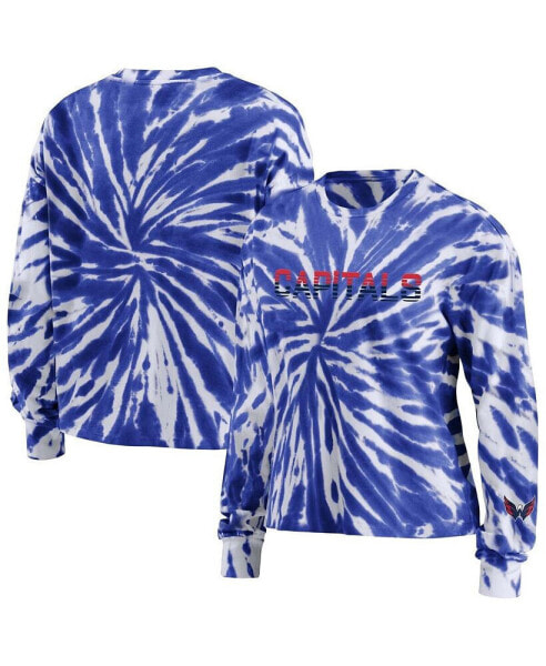 Women's Navy Washington Capitals Tie-Dye Long Sleeve T-shirt