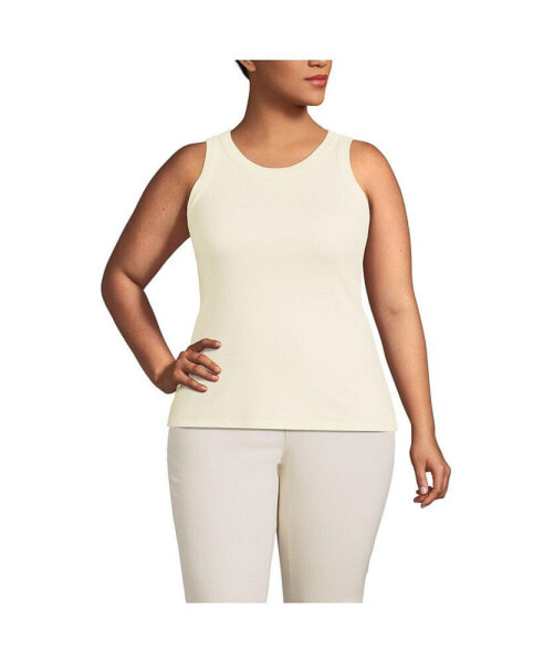 Plus Size Drapey Rib Skimming Tank Top