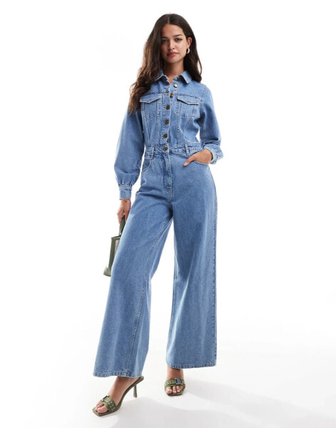 Nobody's Child Dublin denim jumpsuit in blue