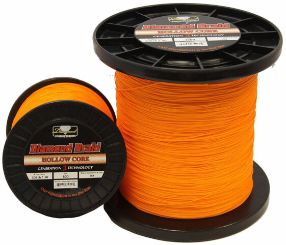 Momoi Diamond Braid Generation III Hollow Core - Orange - 130lb - 1500 yards