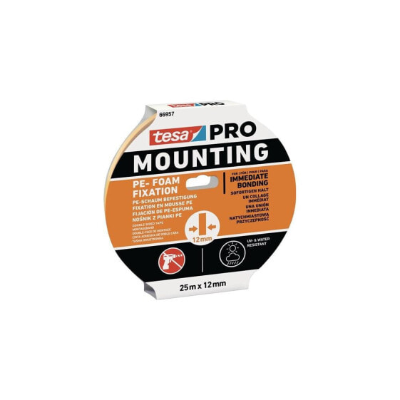 Tesa Montageband Mounting PRO PE-Fixation 66957 weiß Länge 25 m Breite 12 mm , VE: 24 Rolle