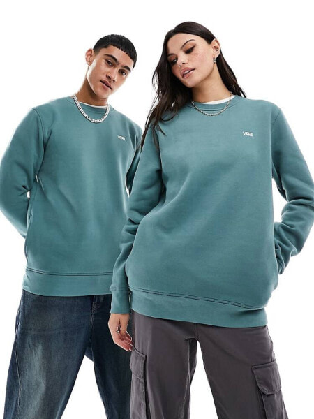 Vans left chest logo crewneck in dark green