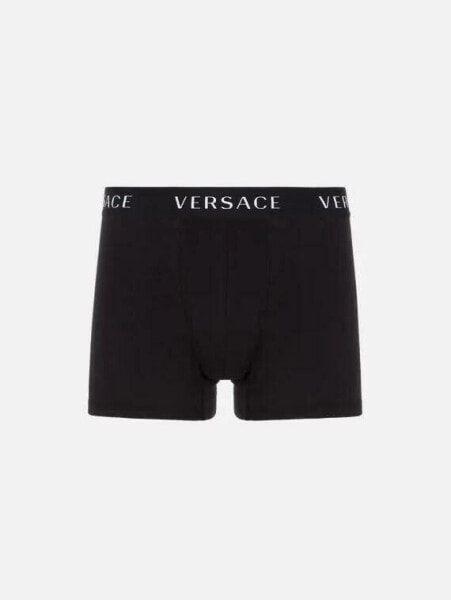 VERSACE 278095 Cotton boxer shorts with logo - Black 8(3XL )