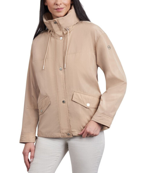 Women's Cinched-Waist Bomber Raincoat