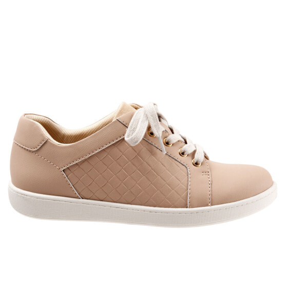 Trotters Adore T2117-112 Womens Beige Wide Leather Lifestyle Sneakers Shoes