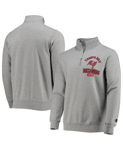 Men's Heather Gray Tampa Bay Buccaneers Heisman Quarter-Zip Jacket