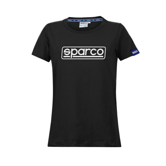 Футболка с коротким рукавом женская Sparco LADY FRAME Чёрный (S)