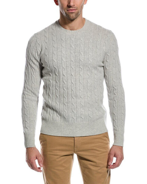 Brooks Brothers Cable Wool Crewneck Sweater Men's Grey Xxl