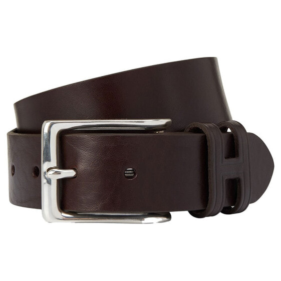 HACKETT Tack Stitch H Keeper Leather Belt