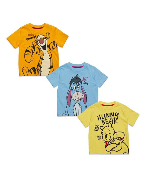 Boys Winnie the Pooh Eeyore Tigger 3 Pack Graphic T-Shirts to