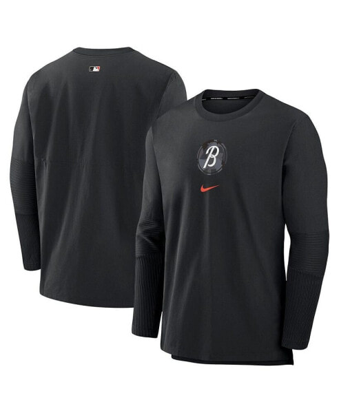 Men's Black Baltimore Orioles Authentic Collection City Connect Player Tri-Blend Performance Pullover Jacket