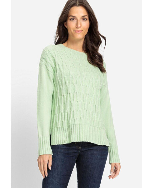 Women's Cotton Blend Modern Cable Pullover