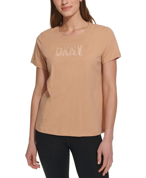 Women's Cotton Embellished-Logo T-Shirt