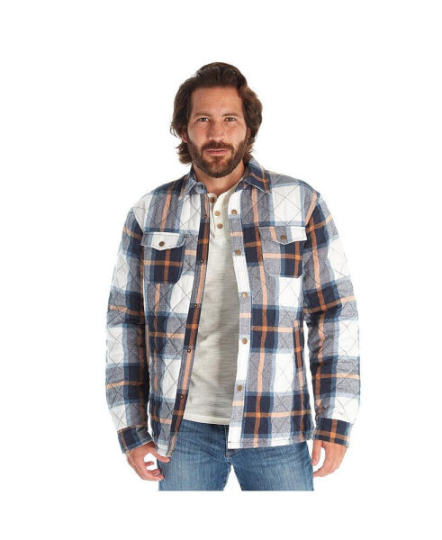 Men's Clothing Heavy Quilted Plaid Shirt Jacket