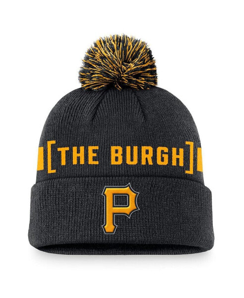 Men's Black Pittsburgh Pirates Hometown Peak Cuffed Knit Hat with Pom