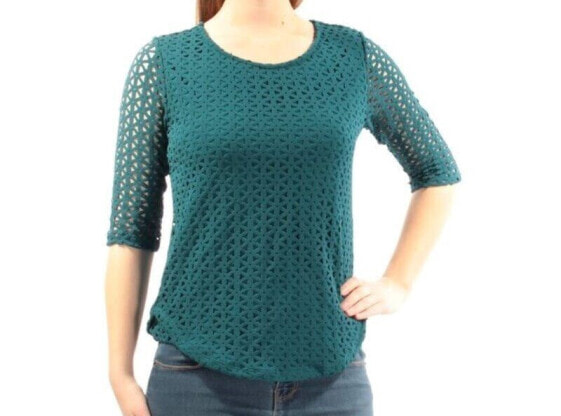 Топ Bar III Eyelet  Teal Knit