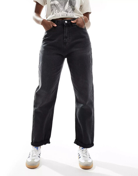 DTT Veron relaxed fit mom jeans in washed black