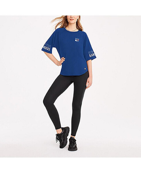 DKNY Women's Sport Blue New York Rangers Diana Tri-Blend Oversized T-Shirt