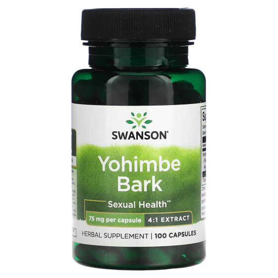 Yohimbe Bark, 75 mg, 100 Capsules