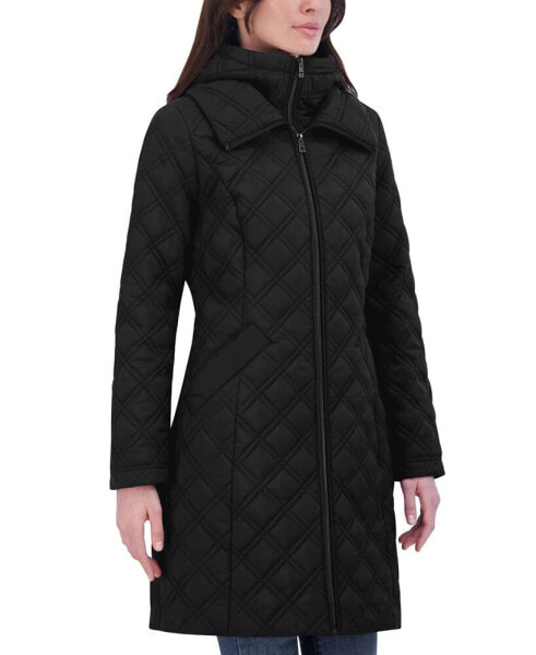 Women's Bibbed Hooded Quilted Coat