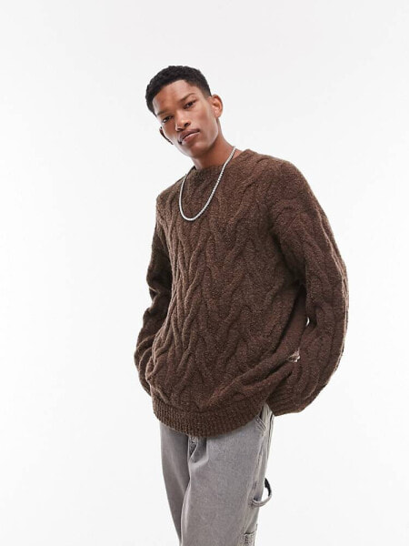 Topman jumper with enlarged cable