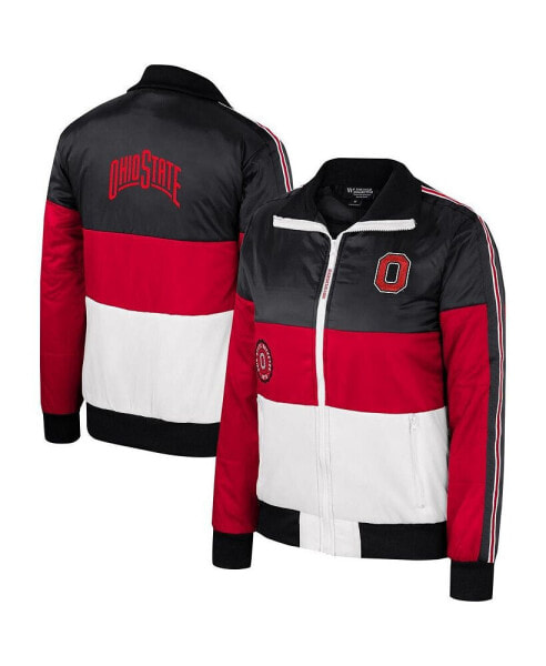 Women's Scarlet Ohio State Buckeyes Color-Block Puffer Full-Zip Jacket