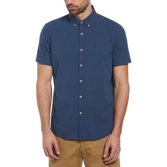 ORIGINAL PENGUIN Crinkle Yarn Solid short sleeve shirt