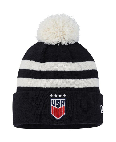 Men's Navy USWNT Team Cuffed Knit Hat with Pom