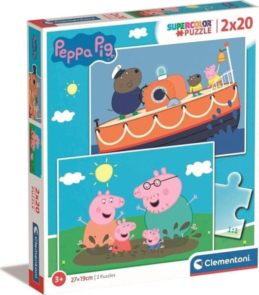 Clementoni CLE puzzle 2x20 SuperKolor Świnka Peppa 24797