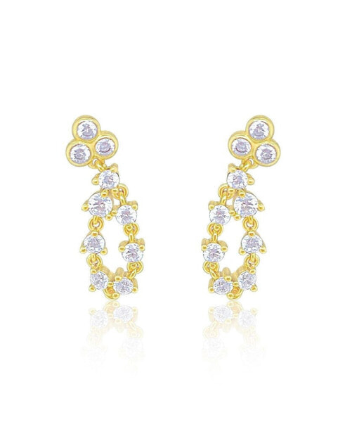 Evening Earrings Statement CZ Cluster Studs