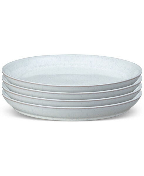 White Speckle Stoneware Coupe Dinner Plates, Set of 4