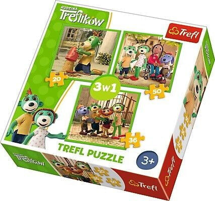 Trefl Puzzle 3w1. Rodzina Treflików - Zabawy Treflików (GXP-645299)