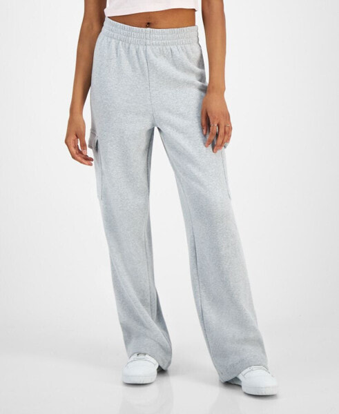 Juniors' Wide-Leg Cargo Sweatpants