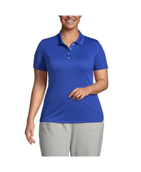 Plus Size Short Sleeve Solid Active Polo