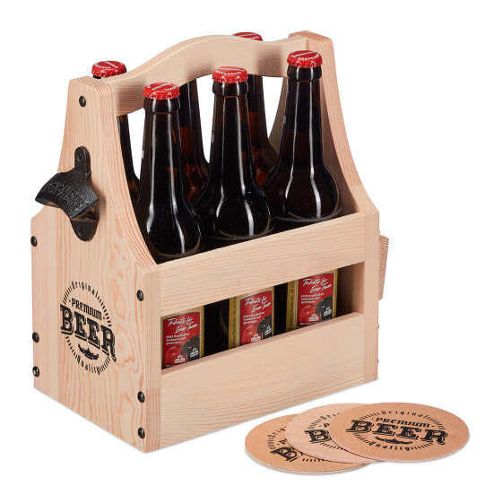 Bierträger aus Holz mit Flaschenöffner