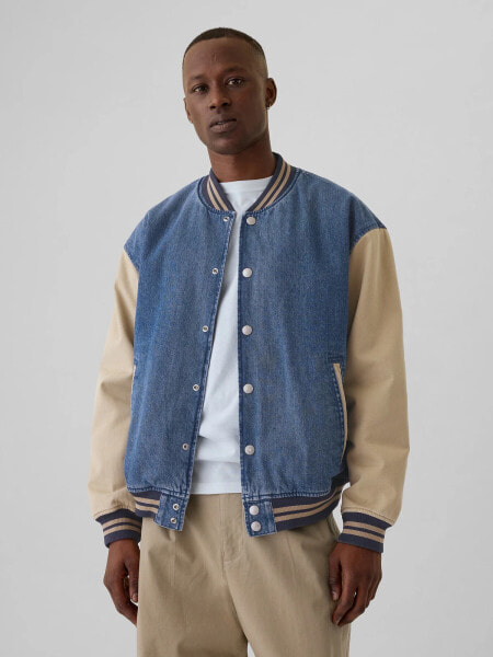 Denim Varsity Jacket