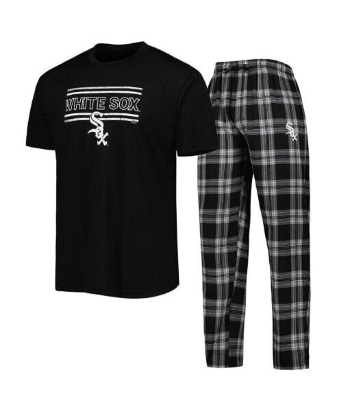 Комплект пижамы Concepts Sport Black and Gray Chicago White Sox Badge T-shirt and Pants Sleep Set