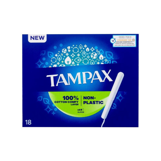 Tampax Non-Plastic Super 18 St. tampon für Frauen Tampon mit Applikator 18 St.