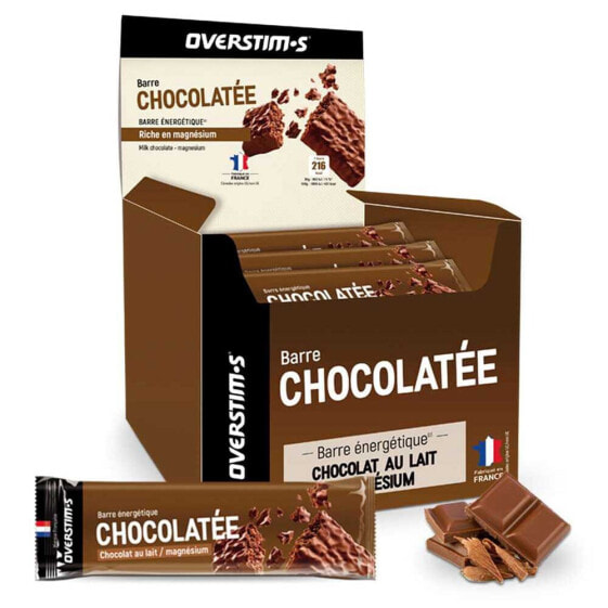 OVERSTIMS Magnesium 50g Milk Chocolate Energy Bars Box 28 Units