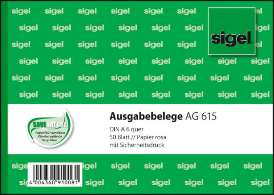 Sigel AG615 - 50 sheets - A6 q - Green - Pink