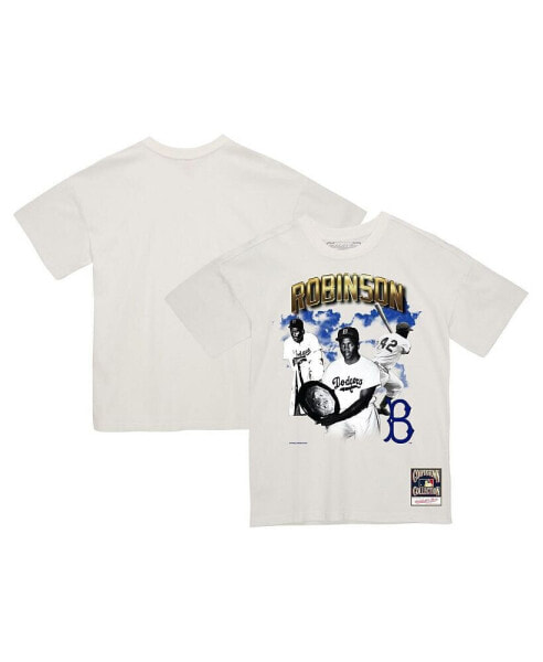 Men's Jackie Robinson Cream Brooklyn Dodgers Cooperstown Collection vintage-like Collage T-Shirt