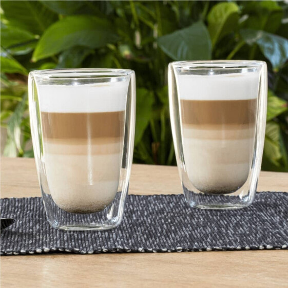 HI HI Zestaw szklanek do latte macchiato, 2 szt., 400 ml, przezroczysty