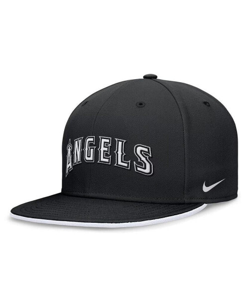 Men's Black Los Angeles Angels Primetime True Performance Fitted Hat