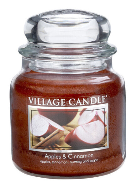 Scented candle in a glass apple and cinnamon (Apple Cinnamon) 397 g