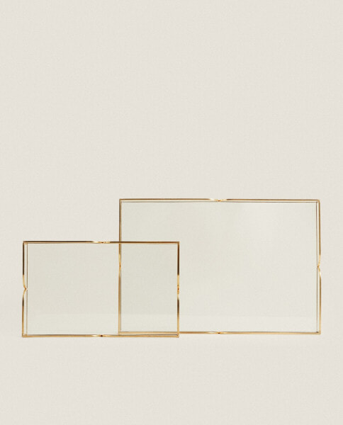 Glass and metal tray