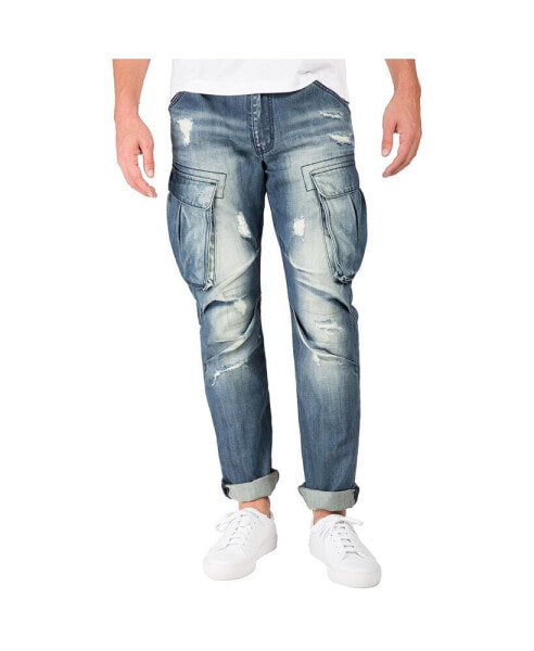 Джинсы мужские Level 7 Premium Jeans Slim Straight Intense Blast Distressed Cargo Pocket