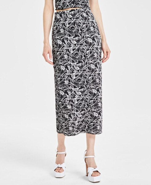 Women's Printed Textured Midi Skirt, Created for Macy's